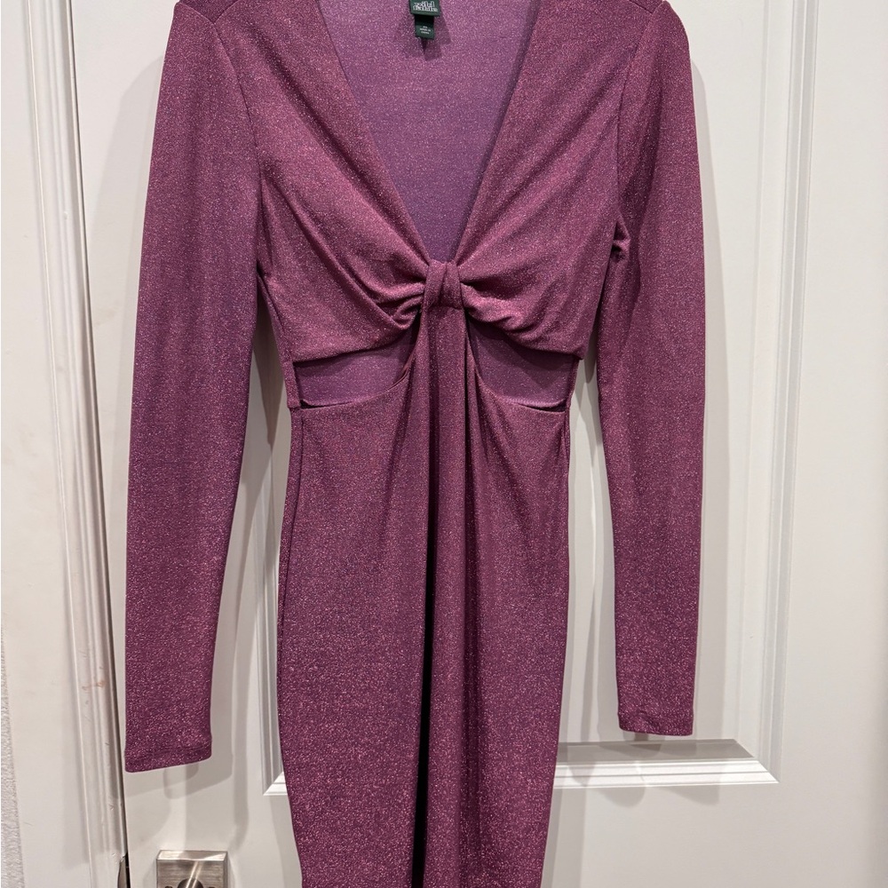 Wild Fable Shimmering Magenta Long Sleeve Dress